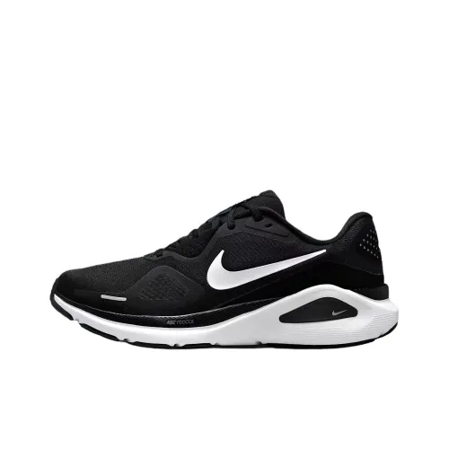 Nike Zoom Structure 26 Противоскользящие Устойчивые к истиранию Низкий Топ Беговые кроссовки Женские Черный Белый