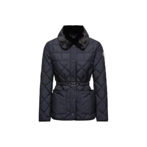 Moncler Cygne Diamond Quilted Короткий пуховик пуховик женский морской синий