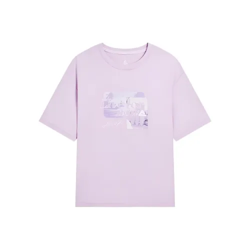 PEAK Свет Снег Фиолетовый Женские T Рубашки