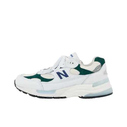 New Balance NB 992 Устойчивый к истиранию Низкий Топ Повседневная Беговая Обувь Унисекс Белый Зеленый