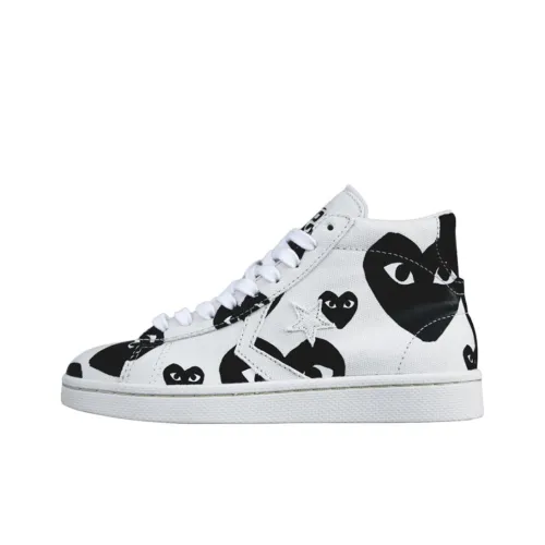 Comme des Garçons x Converse Pro Leather Устойчивые к истиранию высокие кроссовки для скейтбординга унисекс черно-белые