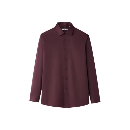 HLA Темно-красный Саржа 44 Мужские Рубашки
