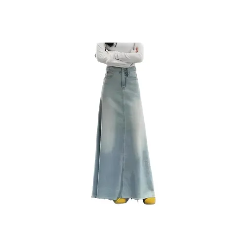 Genius Pooh Denim Long Skirt Women's