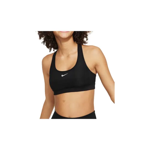 nike Swoosh Однотонный Умеренный Детский Бюстгальтер