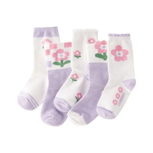 JELLYBABY Kids Носки 5 пар Фиолетовый Цветочный Комбо Детский