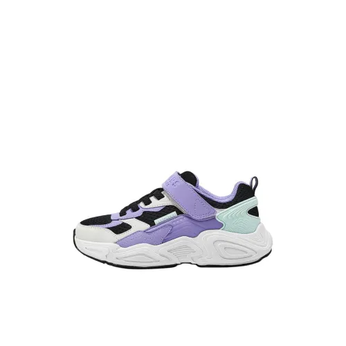 Skechers Kids Air Cooled Устойчивый к истиранию Низкий Топ Детские Лайфстайл Обувь Черный Белый Фиолетовый Детский