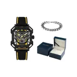 Черный циферблат, ленты [Кубинский браслет + ограниченная синяя коробка]