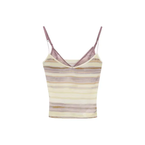 METE WHALE MT Mock Двухкомпонентный Pure Sunset Кружево V-образный вырез Утягивающий Без рукавов Топ Женский