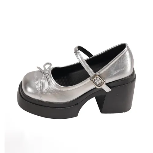 Yue Elsa Грубый каблук Туфли Мэри Джейн Женские