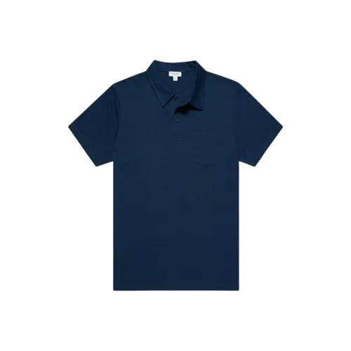 SUNSPEL Мужская рубашка поло темно-синего цвета