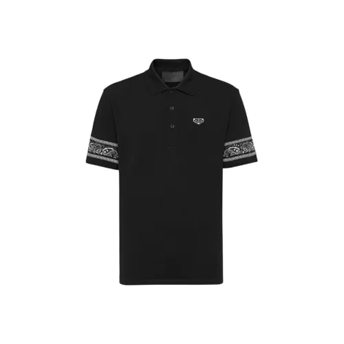 PHILIPP PLEIN Мужская черная поло рубашка