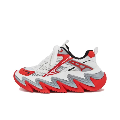 M88M Амортизация Дышащий Увеличение Высоты Низкий Топ Толстая Подошва Кроссовки Женские Белый Красный