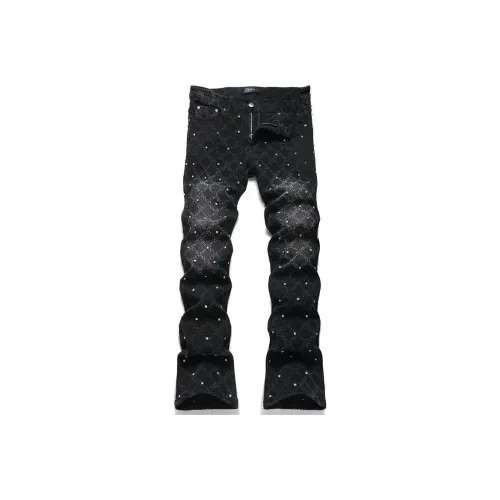 TESTUNG Черные Унисекс Джинсы