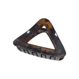 Коричневый, леопардовый принт, треугольная заколка-краб