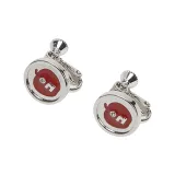 Серьги-клипсы "Apple" серебряного цвета с монетой