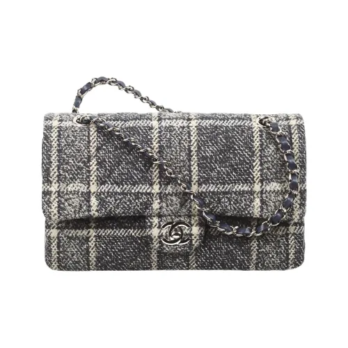 CHANEL Classic Flap CF22A Early Autumn Шерстяной Сумки кросс-боди Женские Стиль Позиционирование Серый