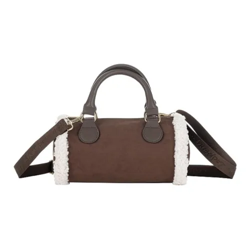 LeSportsac Ткань через плечо переносная сумка на плечо среднего размера женская каштаново-коричневый кремово-желтый коричневый