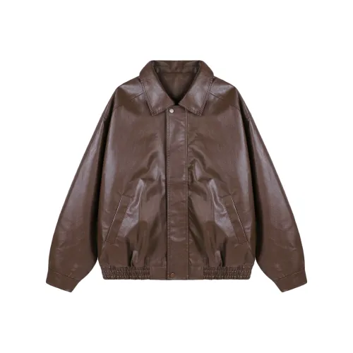 Xmithie Кожа Куртка Пальто Унисекс