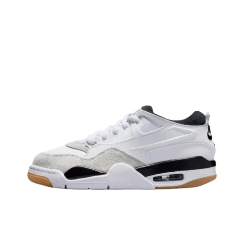 Jordan Air Джордан 4 Устойчивый к истиранию Низкий Топ Детские Баскетбольные Кроссовки Белый Подростки