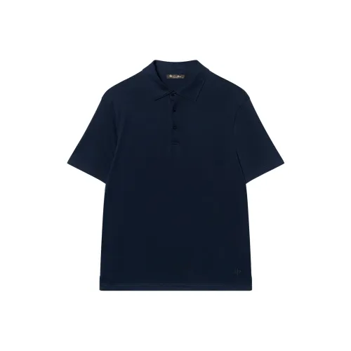 Loro Piana Мужская поло морского синего цвета