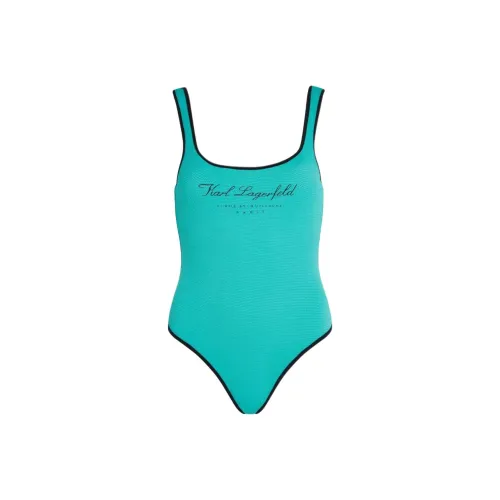 Karl Lagerfeld Ван-Пис Купальник Женский Морской Зеленый