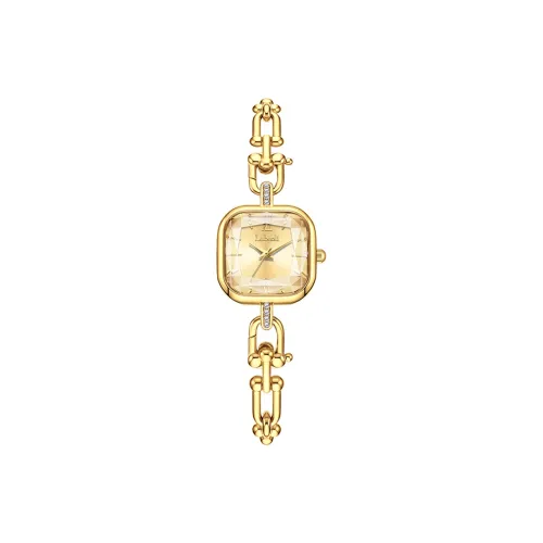 Labaoli Кварцевый механизм ремешок из нержавеющей стали женские часы золотой циферблат