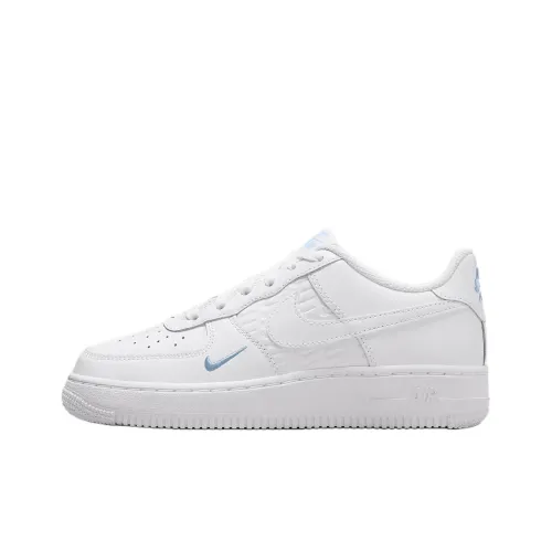 Nike Air FORCE 1 Амортизация Износостойкий Низкий Топ Детские Скейтбординги Белый Подростки