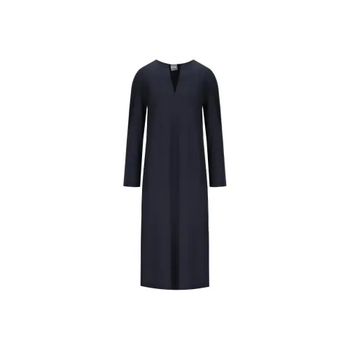 MaxMara Длинное платье с длинными рукавами женское синее