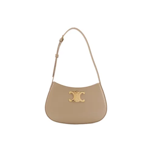 CELINE Tilly Кожа Сумка Сумка через плечо Средняя Женская Бежевая