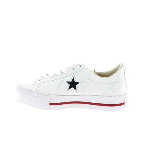 Конверс ONE STAR Устойчивые к истиранию Низкие Кроссовки для скейтбординга Женские Белые Черные Красные