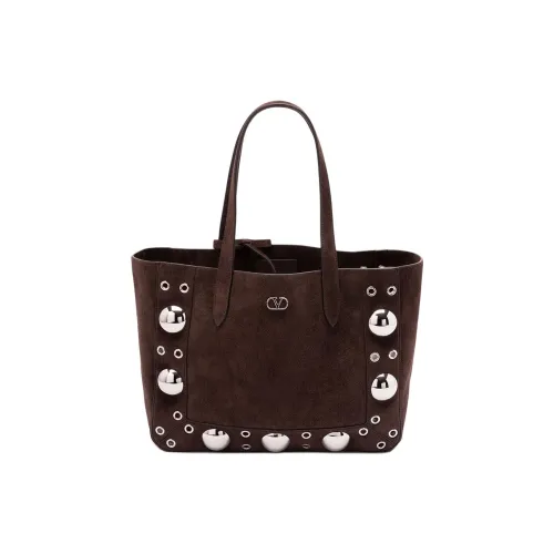 Valentino Vlogo Телячья кожа Тоут Сумка Сумка для покупок Сумка на плечо Средний Женская Коричневая