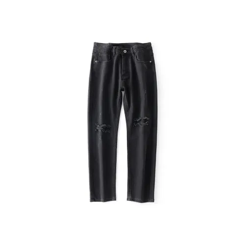 NITENG Мужские черные джинсы