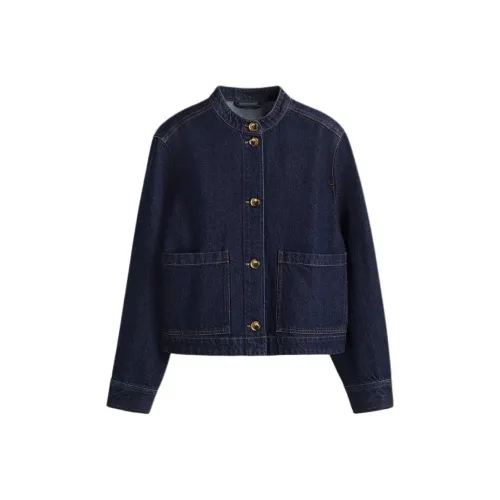 H&M Темно-синий джинсовый Женская джинсовая куртка