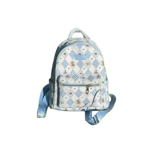 Gerlanx Хлопковый полиэстер ПУ (полиуретан) Рюкзак Женский Синий и Белый Розовый