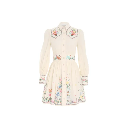 Zimmermann Белое Женское Длинное Платье с Рукавами