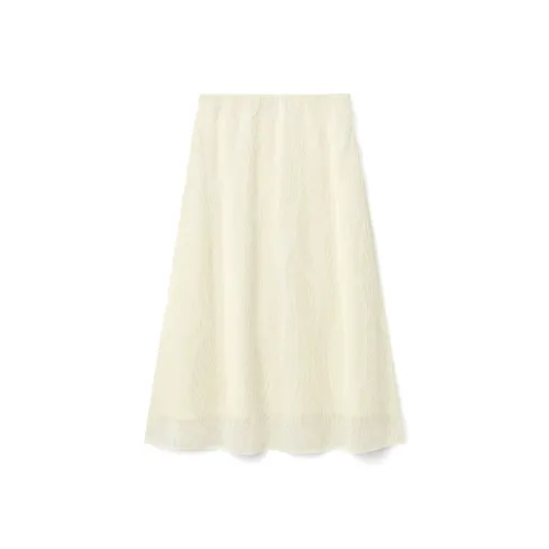 OVV Желто-кремовые Женские Повседневные Длинные Юбки