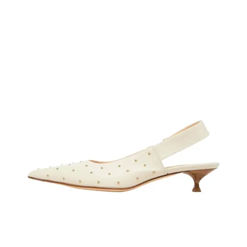 AGL Lenor Заклепки Узкий каблук Высокие каблуки 4CM Женские Бежевый