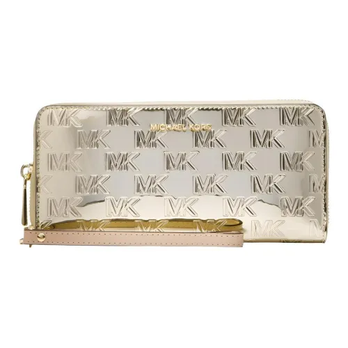 MICHAEL KORS Термопластичный полиуретан запястный клатч кошелек большой женский светло-золотой