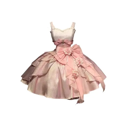 WLEQK Розовое Женское Лолита Платье