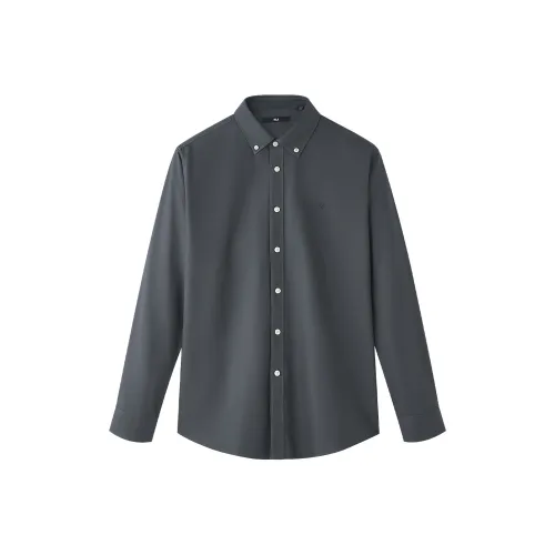 HLA Темно-серый A6 Мужские Рубашки