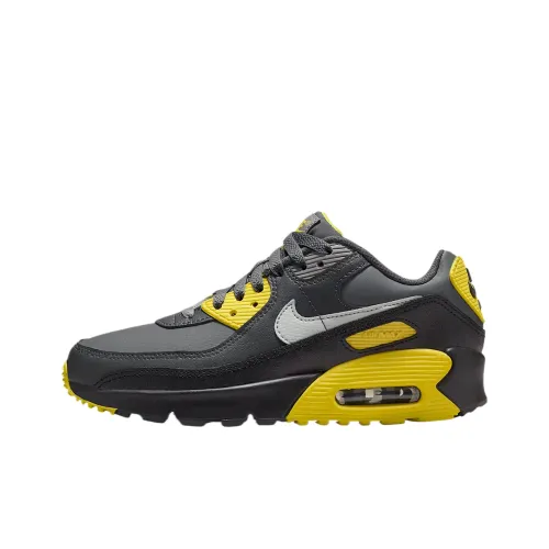 Nike Air Max 90 Low Топ Kids Lifestyle Shoes Lightning Smoke Gray Anthracite Light Silver Teenagers