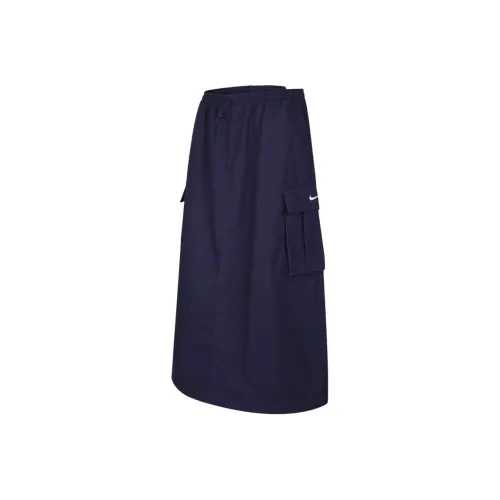NIKE Черные Женские Повседневные Длинные Юбки