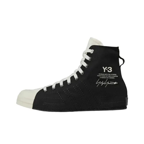 Adidas Y 3 NIZZA Скейтборд Кроссовки Высокие Устойчивые к Износу Унисекс Черные