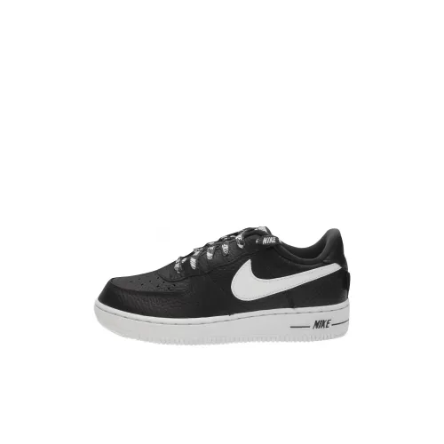 Nike Air Force 1 Low Топ Детские Скейтбординги Черный белый для детей 3-7 лет