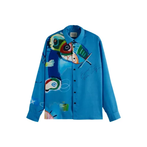 Scotch&Soda Абстрактный Island Blue Мужские Рубашки