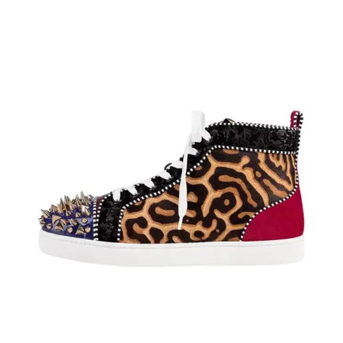Christian Louboutin Louis Скейтборд Кроссовки Высокие Коричневые Мужские