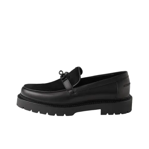 HERMES Icone Лоферы 3 см Мужской Черный