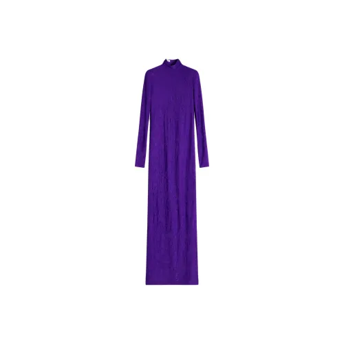 Lanvin Фиолетовые Женские Длинные Платья с Рукавами