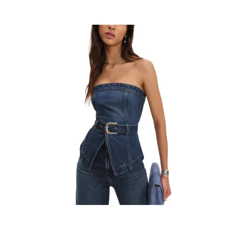 REFORMATION Collins Denim Топ Без бретелей Топ Женский