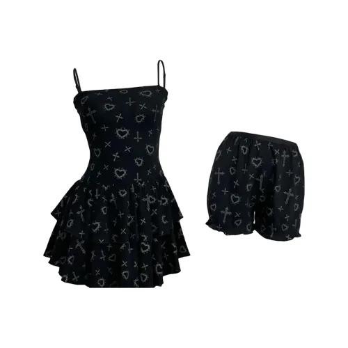 COVER TIME Черный Женские Комплекты с юбкой